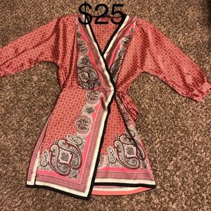 Satin Print Zara Wrap Dress